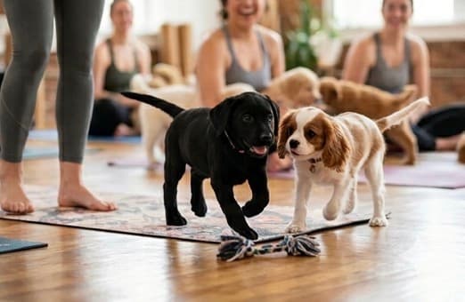 PUPPY YOGA IN GUNTUR | Slide 1