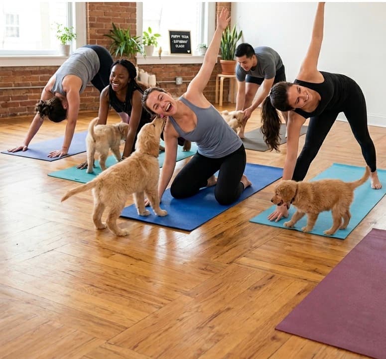 PUPPY YOGA IN GUNTUR | Slide 2
